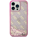 Kryt Guess Liquid Glitter 4G pro iPhone 14 Pro Max - růžová