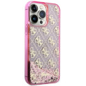 Kryt Guess Liquid Glitter 4G pro iPhone 14 Pro Max - růžová
