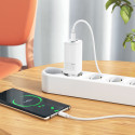 HOCO N16 GaN tříportová nabíječka (2x USB-C, 1x USB) s výkonem 65W a USB-C kabelem, bílá