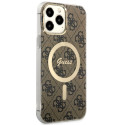 Kryt Guess 4G MagSafe pro iPhone 13 Pro Max - hnědá