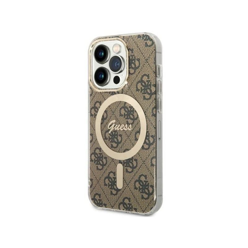 Kryt Guess GUHMP14LH4STW pro iPhone 14 Pro - hnědá/hňědá