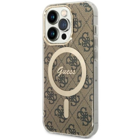 Kryt Guess 4G MagSafe pro iPhone 14 Pro - hnědý