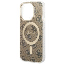 Kryt Guess 4G MagSafe pro iPhone 14 Pro - hnědý