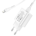 HOCO N22 Nabíječka USB-C PD a kabel USB-C/Lightning, 25W, bílá