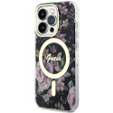 Kryt Guess Flower MagSafe pro iPhone 14 Pro - černá/černá