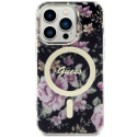 Kryt Guess Flower MagSafe pro iPhone 14 Pro - černá/černá
