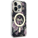 Kryt Guess Flower MagSafe pro iPhone 14 Pro - černá/černá