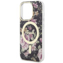 Kryt Guess Flower MagSafe pro iPhone 14 Pro - černá/černá