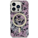 Kryt Guess Flower MagSafe pro iPhone 14 Pro růžová