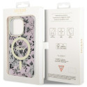 Kryt Guess Flower MagSafe pro iPhone 14 Pro růžová
