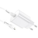 HOCO N22 Nabíječka USB-C PD a kabel USB-C/Lightning, 25W, bílá