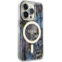 Kryt Guess GUHMP14LHLEOPWB iPhone 14 Pro MagSafe - modrý