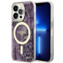 Kryt Guess Leopard MagSafe iPhone 14 Pro - růžová