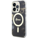 Kryt Guess GUHMP14LHTMRSK pro iPhone 14 Pro - Golden Marble MagSafe