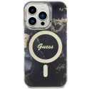 Kryt Guess GUHMP14LHTMRSK pro iPhone 14 Pro - Golden Marble MagSafe