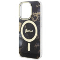 Kryt Guess GUHMP14LHTMRSK pro iPhone 14 Pro - Golden Marble MagSafe