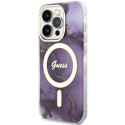 Kryt Guess GOLDEN MARBLE MagSafe pro iPhone 14 Pro - purple