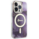 Kryt Guess GOLDEN MARBLE MagSafe pro iPhone 14 Pro - purple