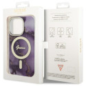 Kryt Guess GOLDEN MARBLE MagSafe pro iPhone 14 Pro - purple