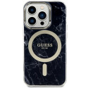 Kryt Guess Marble MagSafe pro iPhone 14 Pro - black/black