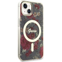 Kryt Guess Flower MagSafe pro iPhone 14 Plus green/khaki