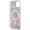 Kryt Guess Flower MagSafe pro iPhone 14 Plus green/khaki