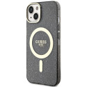 Kryt Guess GUHMP14MHCMCGK iPhone 14 Plus MagSafe - black/Glitter Gold