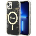 Kryt Guess GOLDEN MARBLE pro iPhone 14 Plus - black/black