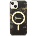 Kryt Guess GOLDEN MARBLE pro iPhone 14 Plus - black/black