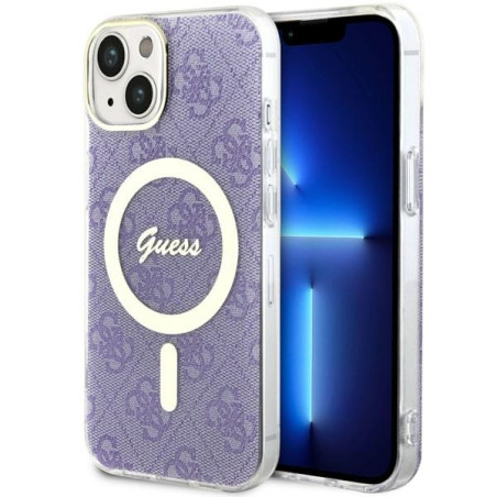 Kryt GUESS 4G MagSafe pro iPhone 14 - fialová