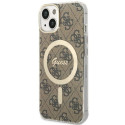 Kryt Guess 4G MagSafe pro iPhone 14 - hnědý