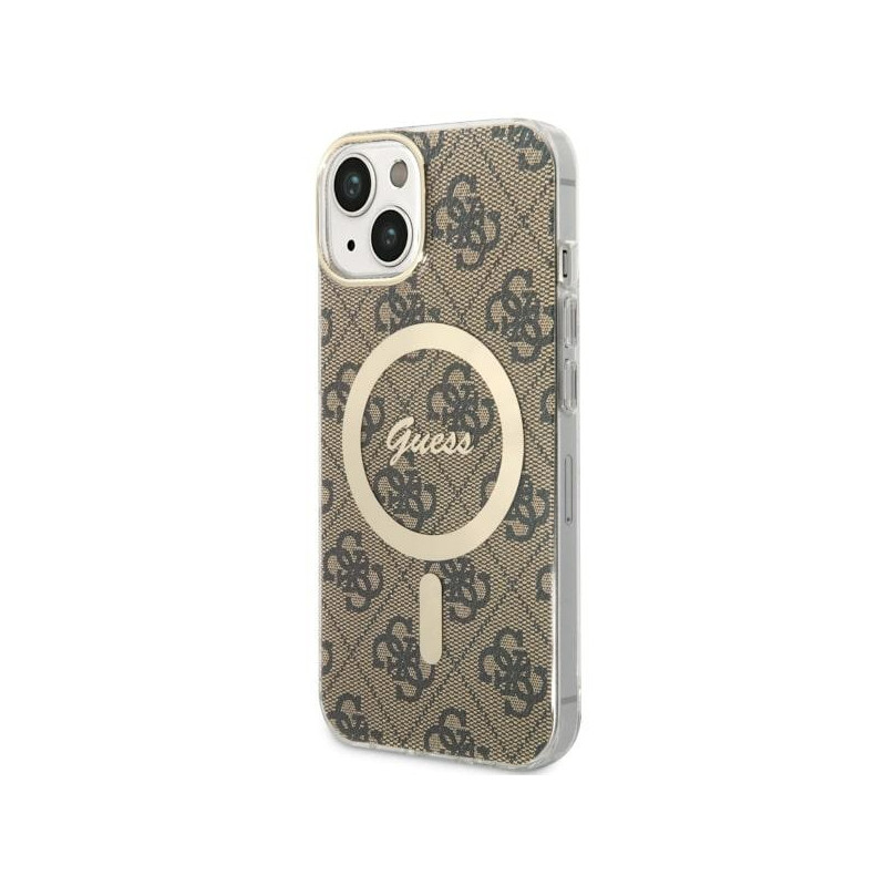 Kryt Guess 4G MagSafe pro iPhone 14 - hnědý