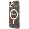 Kryt Guess Flower MagSafe pro iPhone 14 - zelená