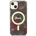 Kryt Guess Flower MagSafe pro iPhone 14 - zelená