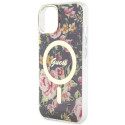 Kryt Guess FLOWER MagSafe iPhone 14 – černý