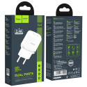 HOCO N4 Aspiring Duální cestovní nabíječka 2x USB 2,4A/12W, bílá