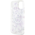 Kryt Guess FLOWER MagSafe iPhone 14 - transparentní