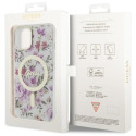 Kryt Guess FLOWER MagSafe iPhone 14 - transparentní