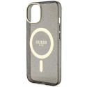 Kryt Guess Glitter Gold MagSafe iPhone 14 - černý