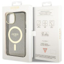 Kryt Guess Glitter Gold MagSafe iPhone 14 - černý