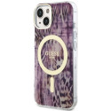 Kryt GUESS Leopard MagSafe pro iPhone 14 - růžový