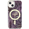 Kryt GUESS Leopard MagSafe pro iPhone 14 - růžový