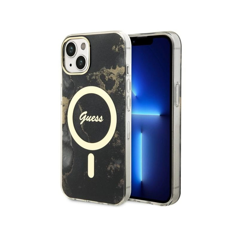 Kryt Guess GOLDEN MARBLE pro iPhone 14 - black/black hardcase