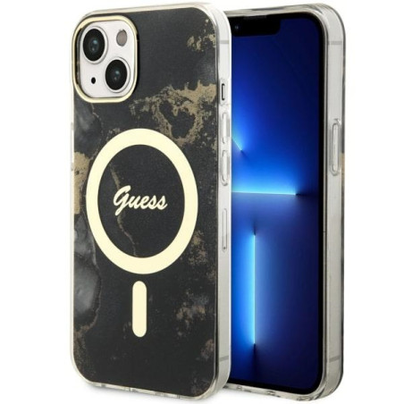 Kryt Guess GOLDEN MARBLE pro iPhone 14 - black