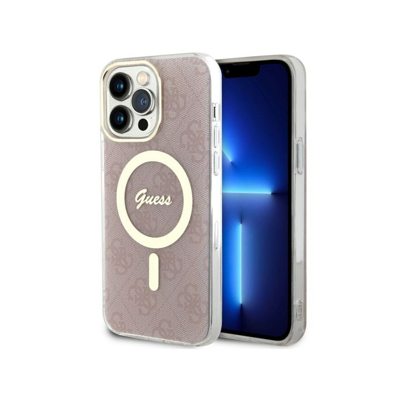 Kryt Guess 4G MAGSAFE pro iPhone 14 Pro Max - pink