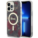 Kryt Guess Flower MagSafe iPhone 14 Pro Max - zelená/khaki