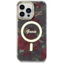 Kryt Guess Flower MagSafe iPhone 14 Pro Max - zelená/khaki