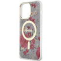 Kryt Guess Flower MagSafe iPhone 14 Pro Max - zelená/khaki