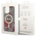 Kryt Guess Flower MagSafe iPhone 14 Pro Max - zelená/khaki