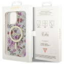 Kryt Guess Flower MagSafe pro iPhone 14 Pro Max transparent